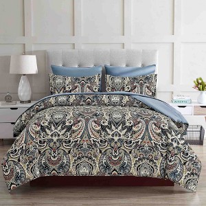 BAGOKIE Boho Paisley 7 Pieces Bed in a Bag Comforter Set - 1 of 4