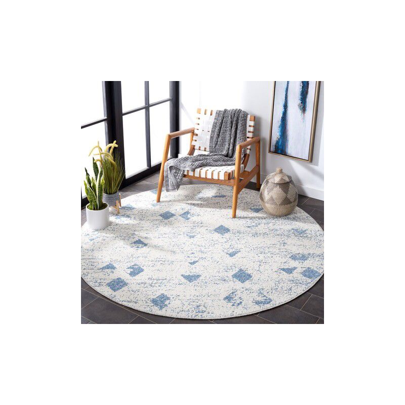 Cottage Standalone Power Loomed Indoor/Outdoor Area Rug - Blue - 6'7" round - Safavieh., 2 of 4