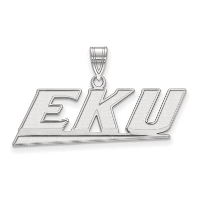 Black Bow Jewelry 14k White Gold Eastern Kentucky Colonels NCAA Medium Pendant