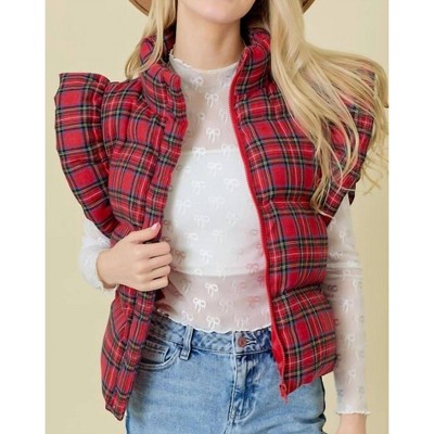 Women's Pretty Puffer Ruffled Vest - Mainstrip