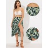 Allegra K Women's Tie Waist Hawaiian Tropical Floral Wrap Midi Skirt - 2 of 4
