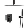 PAGED Modern Dual Shower Head, Ceiling Mount Square Shower System with Rough-in Valve for Bathroom, Restroom - 4 of 4
