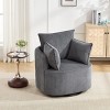 Swivel Accent Chair,Upholstered Swivel Chair with Curved Backrest and Metal Base,Barrel Swivel Chair for Living Room or Bedroom-Koiai - 3 of 4