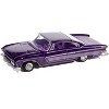 1961 Dodge Dart Phoenix Lowrider Purple Sky Metallic with Graphics and Purple Interior 1/64 Diecast Model Cars by Auto World - 2 of 4
