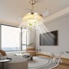 YIYIBYUS 42In Indoor Gold Modern Crystal LED Ceiling Fan Light With Retractable Blades - 3 of 4
