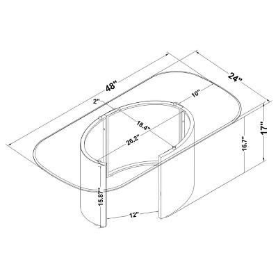 Rectangular Tawny Glass Coffee Table with Brushed Bronze Base