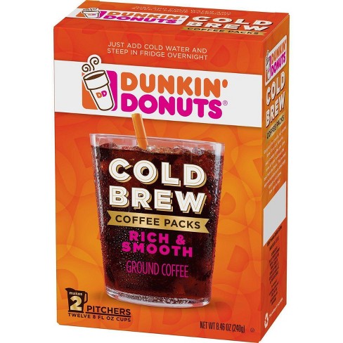 Dunkin Cold Brew Medium Roast Ground Coffee Packs 8 46oz Target