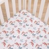 Little Love by NoJo Woodland Meadow Tan, Rust, Sage and White Forest Friends Silhouette Fitted Crib Sheet - 2 of 3