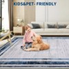 Area Rug Non-Slip - Washable Gray Low-Pile Stain-Resistant Soft Distressed Carpet, Minimalist Foldable Floor Mat for Living Room Bedroom - 3 of 4