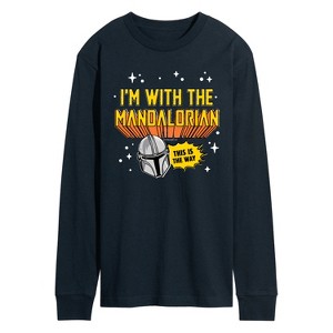 Men's - Star Wars - The Mandalorian Im With Mando Long Sleeve Graphic T-Shirt - 1 of 3