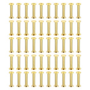 Unique Bargains Rust Proof Leather Belt Scrapbook Binding Accessories M5 Chicago Screws 50 Sets - 1 of 4