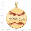 Black Bow Jewelry 14K Gold Plated Mie Mussina Signature LG Enamel Baseball Pendant - 4 of 4