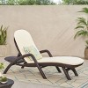 Outdoor Chaise Lounge with Cushion, Modern Curved Backrest Recliner for Patio, Poolside or Garden Relaxation and Sunbathing-Maison Boucle - 2 of 4