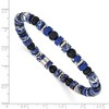 Chisel Stainless Steel Polished 6.40mm Blue Emperor and Black Onyx Beaded 7.5" Stretch Bracelet - 4 of 4