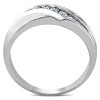 Pompeii3 Mens 14K White Gold 1/4ct Diamond Wedding Ring High Polished Smooth Band - 2 of 4