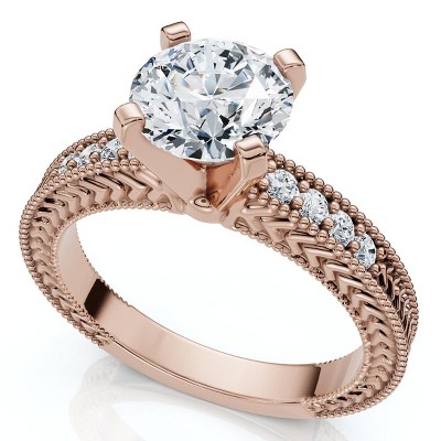 Pompeii3 Certified 1.60Ct Vintage Diamond Engagement Ring 14k Gold or Platinum Lab Created