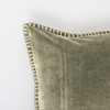Chery Life Stonewashed Cotton Velvet Throw Pillow with Decorative Handstiched Edges-19X19" - 4 of 4