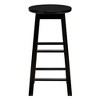 PJ Wood Classic Round Seat 29" Tall Kitchen Counter Stools for Homes, Dining Spaces, and Bars with Backless Seats & 4 Square Legs, Black (Set of 8) - 4 of 4