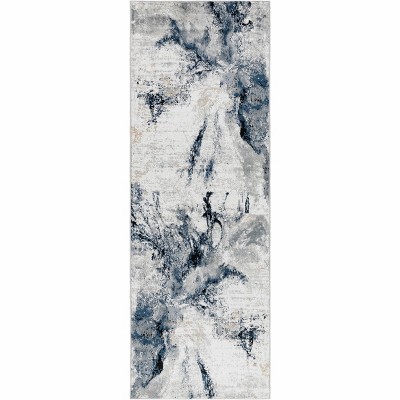 Hauteloom Kirkland Dark Blue Marble Rug