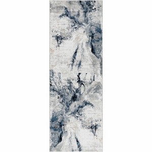 Hauteloom Kirkland Dark Blue Marble Rug - 1 of 4