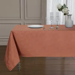 Kate Aurora Diamond Textured Spill And Stain Proof All Purpose Fabric Tablecloth - 60 in. W x 104 in. L (8-10 Chairs), Spice