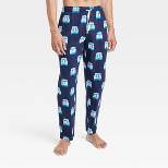 Men's Super Dad Print Pajama Pants - Navy Blue