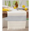 Saro Lifestyle Striped Dobby Design Dining Table Runner, Blue, 14" x 72" - 3 of 3