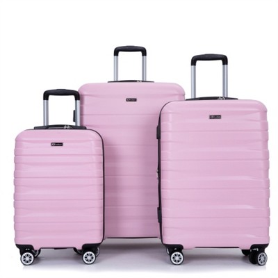 BEAFUP Set of 3 Luggage Sets PC Lightweight & Durable Expandable Suitcase with Two Hooks, Double Spinner Wheels, TSA Lock, (21/25/29)