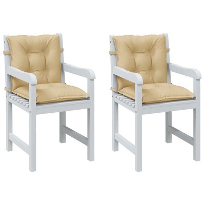 vidaXL Lowback Chair Cushions 2 pcs Melange Beige 39.4"x19.7"x2.8" Fabric