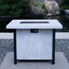 Resenkos 44" W x 25" H Outdoor Patio Propane Gas Fire Pit Table - 50,000 BTU High-temperature-resistant carving process White - 3 of 4