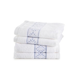Clean Design Home Anti-Allergen Savoy White 4-Pack Wash Towel Set - 1 of 4