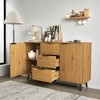 Mshliw 47.2" Sideboard Buffet Cabinet with 3 Drawers & 2 Doors, Wood Storage Cabinet for Dining Room, Kitchen, or Living Room, Natural Finish - 3 of 4