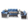Belord 9 Pieces Outdoor Patio Furniture Sectioanl Set with Brown All Weather Wicker, L-Shaped Patio Sectional Set with Storage Deck Box - 3 of 4
