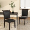 Tangkula Faux Leather Upholstered Dining Chairs Set of 2 w/ Padded Seat Rubber Wood Legs - 2 of 4
