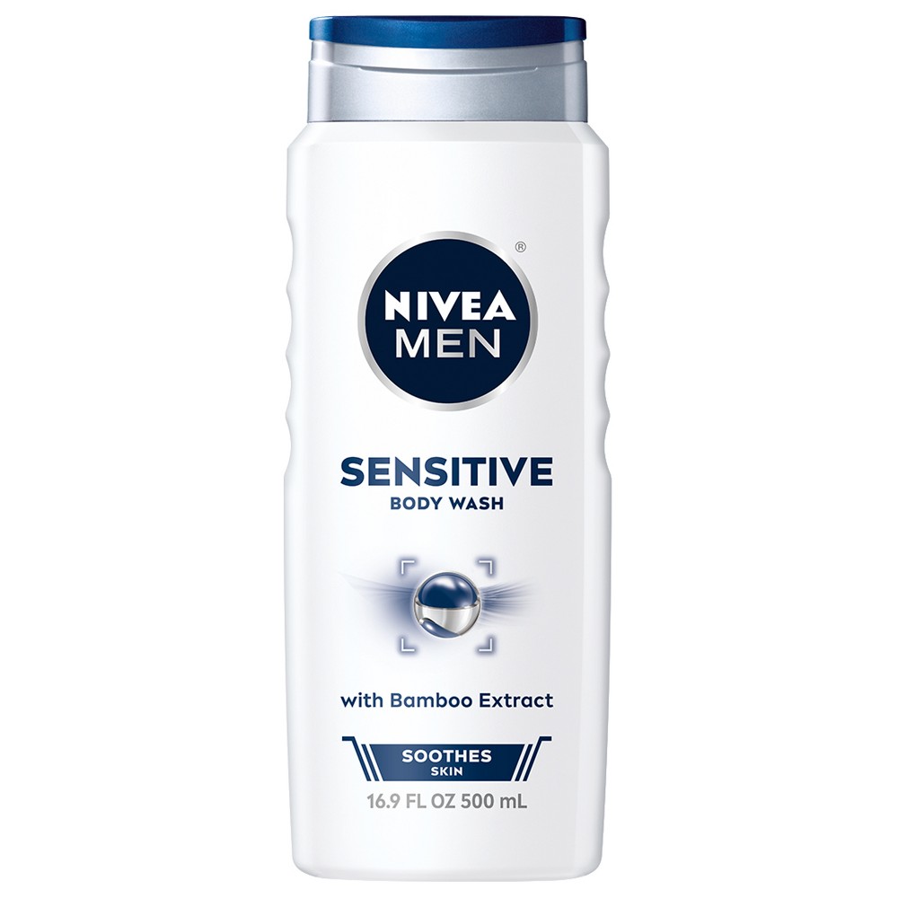 Photos - Shower Gel Nivea Men Sensitive Body Wash with Bamboo Extract - 16.9 fl oz 