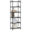 vidaXL Black 6-Tier Industrial-Style Bookcase - Made of Engineered Wood and Metal Frame - 23.6x11.8x74 inches - 3 of 4