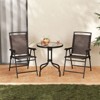 Tangkula 3 Pieces Bistro Set Outdoor Furniture Set w/Tempered Glass Table Umbrella Hole Quick-dry Fabric - 3 of 4