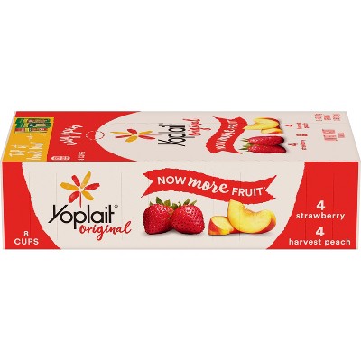 Yoplait Original Strawberry And Harvest Peach Yogurt - 8pk/6oz Cups ...