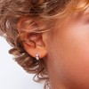 Girl's Cascading CZ Heart Hoop Sterling Silver Earrings - In Season Jewelry - 3 of 4