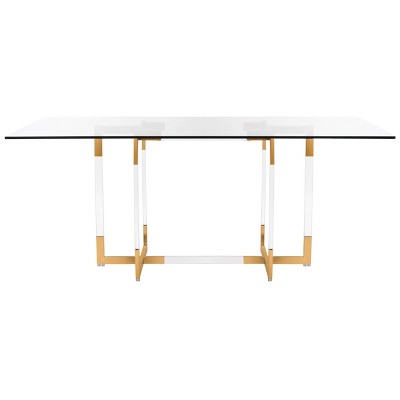 Julina Acrylic Dining Table Gold - Safavieh