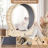 37'' Cat Exercise Wheel with Carpeted Runway Silent Indoor Running Wheel for Large Cats Sturdy Solid Wood Treadmill - LAOTIES - 4 of 4