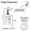 Evideco French Home Goods Marble Effect Bath Hand Soap Dispenser or Lotion Dispenser 10 FL OZ - 4 of 4