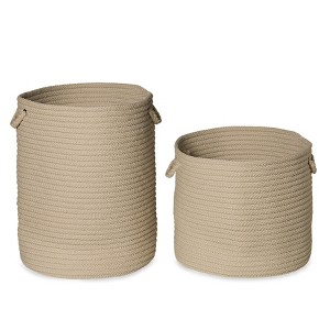 Colonial Mills Clean & Dirty Woven Hamper Set-2 - Linen 17"x17"x22" 19"x19"x15" - 1 of 3