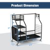 Costway Extra Large Golf Bag Storage Rack for Garage Fits 2 Golf Bags Organizer withWheels - 3 of 4