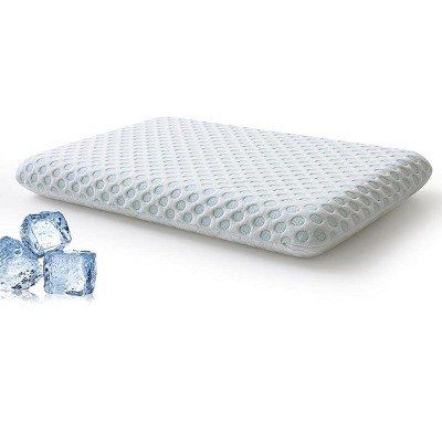 Dyonery Ultra Thin Pillow 2.75" Stomach Sleeping, Slim Pillow for Side Back Stomach Sleepers, Gel Infused Memory Foam Pillow with Two-Sided Pillow