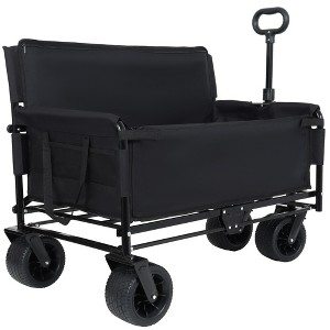 Whisen 3-in-1 Convertible Folding Wagon Cart with Bench Seat & Storage, 500lbs Heavy-Duty Utility Wagon - 1 of 4