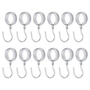 Unique Bargains Stainless Steel Space Saver Anti-Corrosion Closet Rod Hooks Silver - 1 of 4