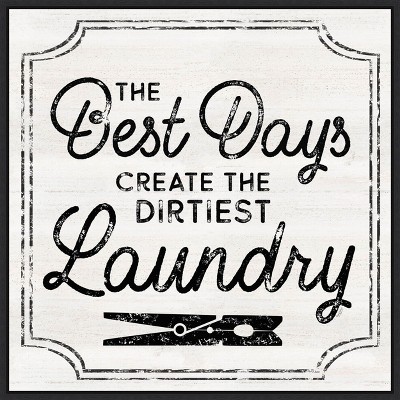 Amanti Art Laundry Art I Best Days by Tara Reed Canvas Wall Art Print Framed 22 x 22-in.
