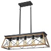 VYNXARIA 32" Black and White Industrial 5-Light Pendant Chandelier,Modern Metal Cage Design (No Bulbs) - 3 of 4