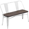 Erommy 42in Dining Bench, Entryway Bench with Back, Farmhouse Metal Dining Bench, Industrial Mid-Century 3 Person Rustic Spindle Bench - 2 of 2